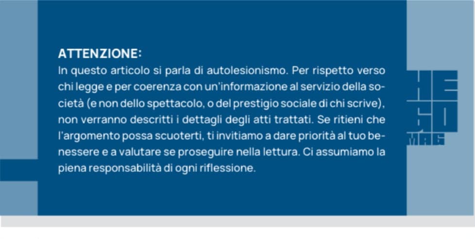 Tra segnale e giudizio: cosa sbagliamo sull’autolesionismo